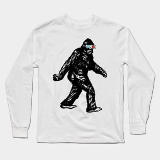 GONE SQUATCHIN' WITH 3D GLASSES Long Sleeve T-Shirt